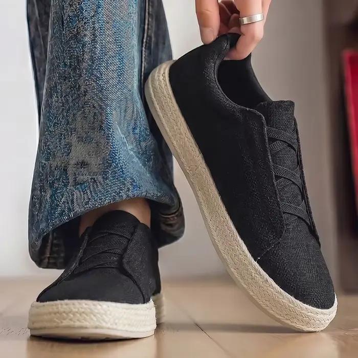 Chaussures de pêcheur en lin tendance pour hommes 2025 décontractées respirantes pour l'été plage et autres occasions spéciales