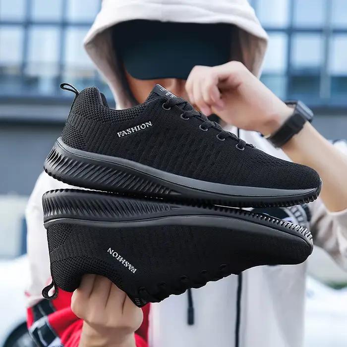 Baskets hommes course marche tricot chaussures mode décontracté haute qualité Sport athlétique gymnase léger