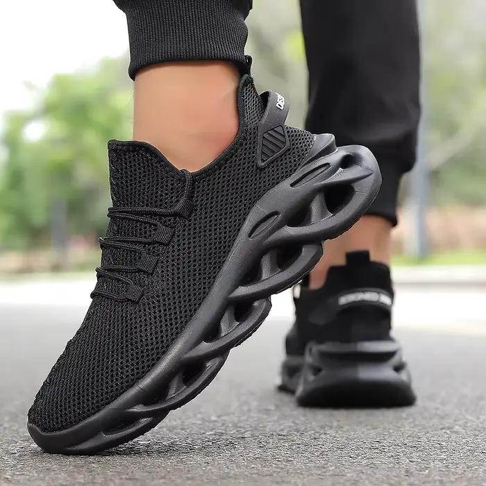 Chaussures de course légères et respirantes homme été baskets décontractées maille noire pour course jogging tennis promenade offerte occasion spéciale