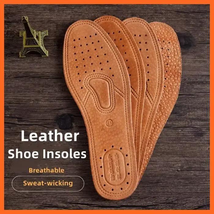 Semelles intérieures confortables en cuir de vachette pour hommes