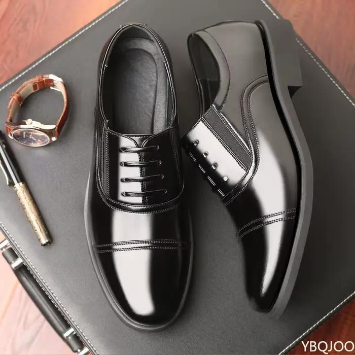 Chaussures d'affaires en cuir à bout rond pour hommes