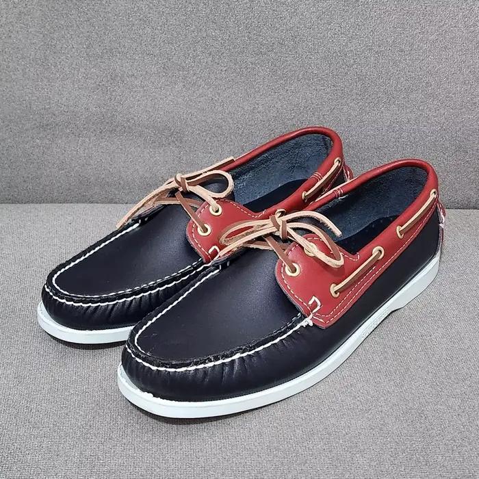 Chaussures bateau décontractées en cuir véritable mocassins faits à la main pour homme occasions décontractées printemps automne