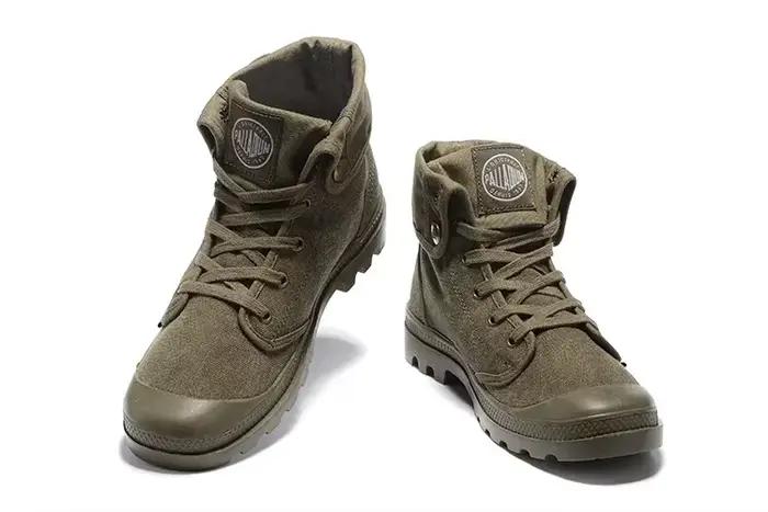 Original PALLADIUM Pallabrouse vert baskets tourner hommes femmes vêtements de travail bottines toile chaussures