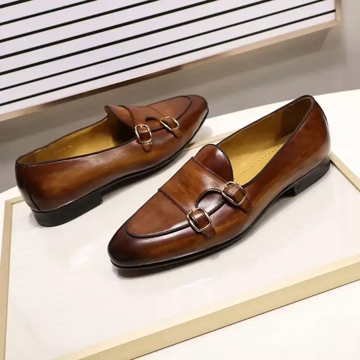 FELIX CHU mocassins en cuir véritable pour hommes