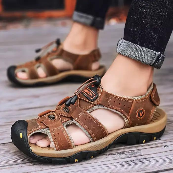 Sandales de plage en cuir pour hommes