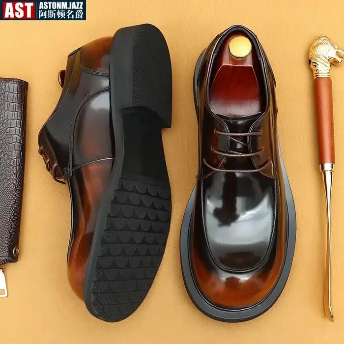 Chaussures de luxe classiques pour hommes Oxford, chaussures Derby formelles en cuir véritable pour fête de mariage, Style européen, haute qualité, nouvelle collection
