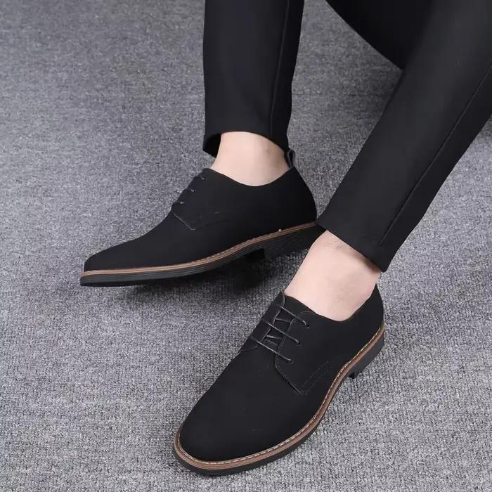 Oxfords-Chaussures provoqué en cuir suédé pour hommes