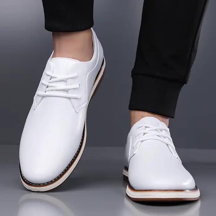 Chaussures Oxford à rayures de couleur unie pour hommes