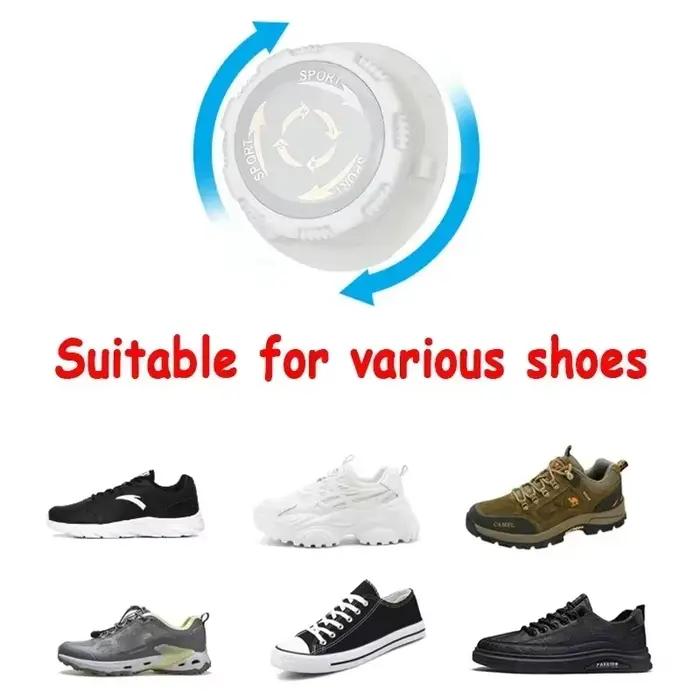Lacets de chaussures en métal sans nœuds pour enfant et adulte conception pivotante pour baskets et chaussures de ville