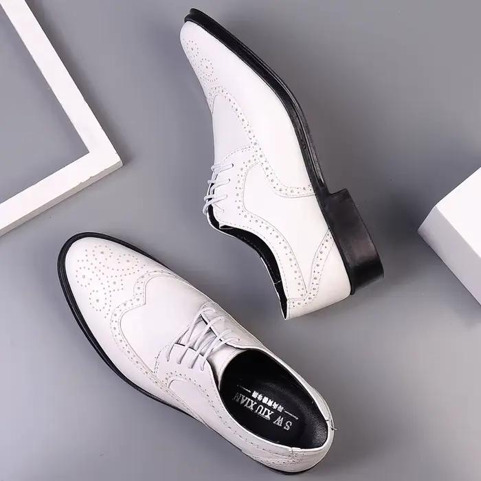 Chaussures Oxford en cuir de veau véritable pour hommes