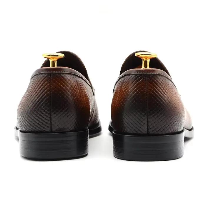 Chaussures de mariage classiques de luxe pour hommes, mocassins Penny faits à la main en cuir de vache véritable, à enfiler, noirs et marron, pour le bureau et les occasions formelles
