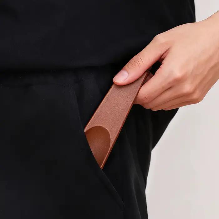 Mini chausse-pied en bois de hêtre aidant à chaussures pour voyages d'affaires et déplacements quotidiens usage durable élégant pour femmes hommes occaions spéciales
