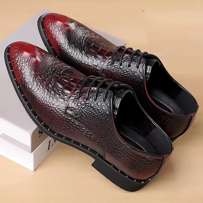 Chaussures habillées pour hommes d'affaires en cuir formel à lacets toutes saisons confortables pour mariage et affaires décontractées durables