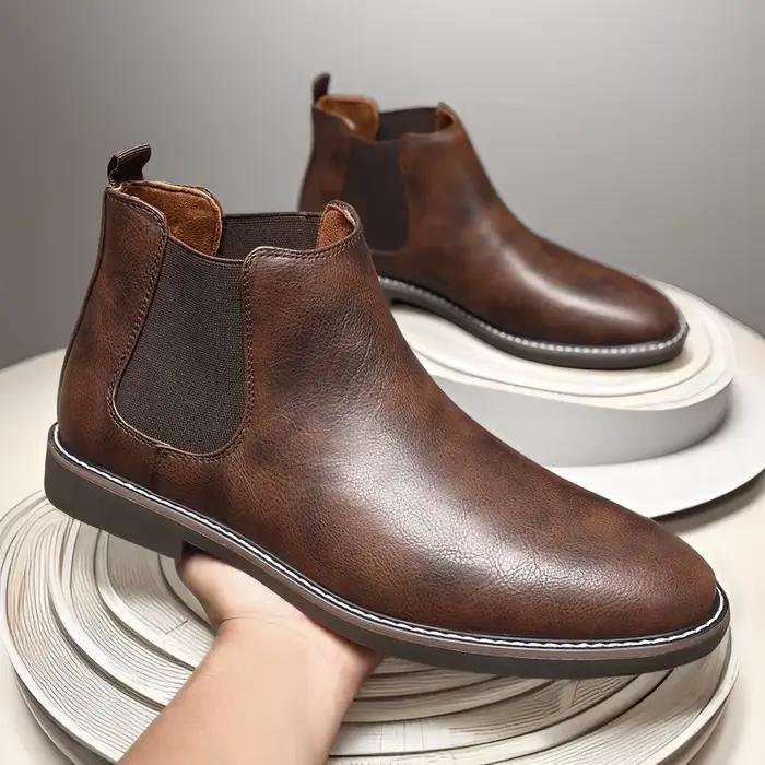 Bottines Chelsea en cuir pour hommes