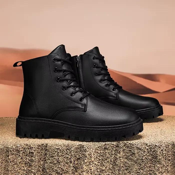 Chaussures décontractées pour hommes bottines classiques à talons bas bottes courtes mi haut marche conduite