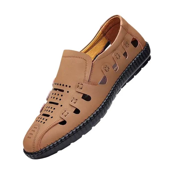 Chaussures décontractées pour hommes, respirantes, en maille, en cuir, légères, à semelle souple, style mocassins, nouvelle collection printemps-été