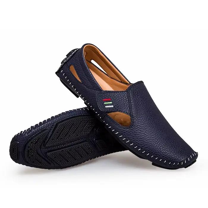 Mocassins en cuir blanc pour hommes