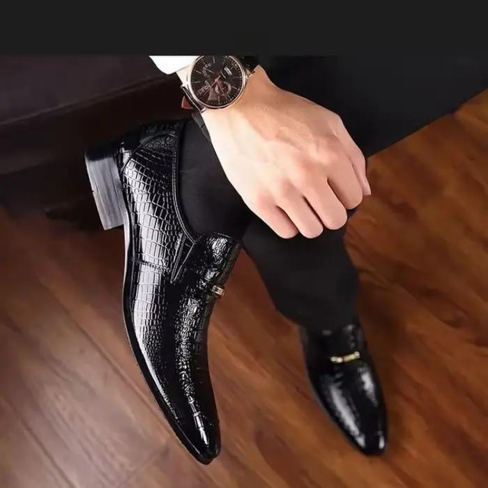 Nouveaux hommes chaussures de luxe motif Crocodile