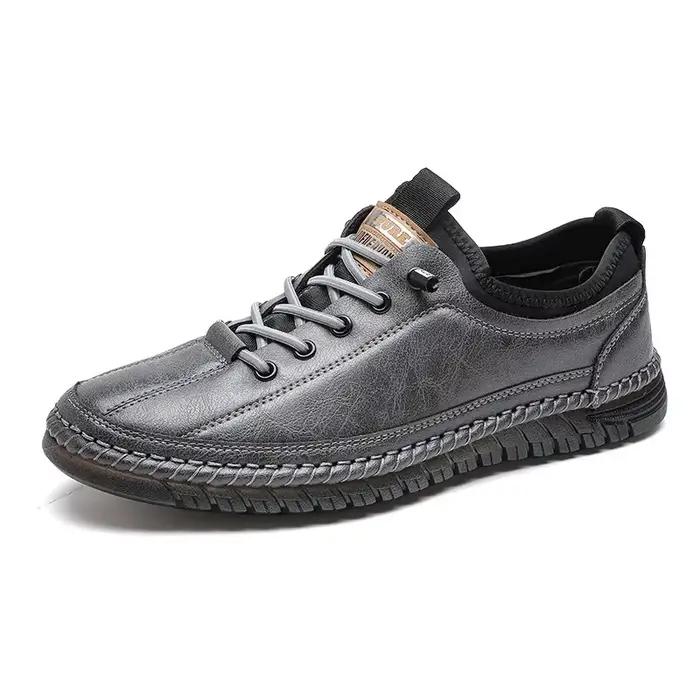 Chaussures en cuir véritable décontractées pour hommes style britannique tendance confortables et durables pour toutes occasions