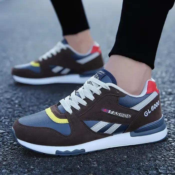 Chaussures décontractées homme printemps automne bout rond motif patch travail maille aérée confortable et respirante pour toutes occasions casual chic