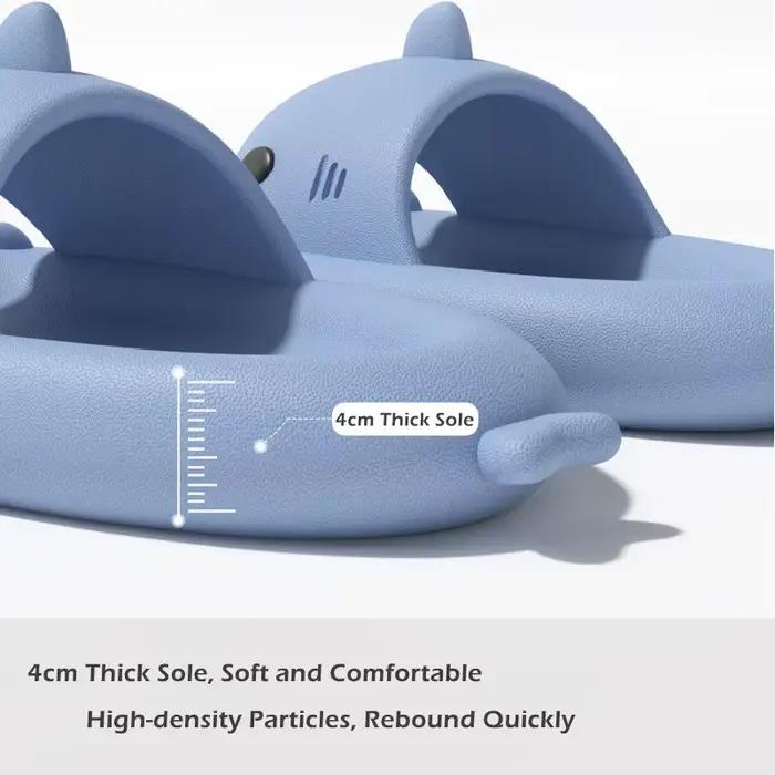 Pantoufles requin grande taille 46 47, semelle épaisse de 4cm, diapositives de bain pour femmes et hommes, chaussures à plateforme pour Couple, tongs souples, sandales de plage d'été, nouvelle collect