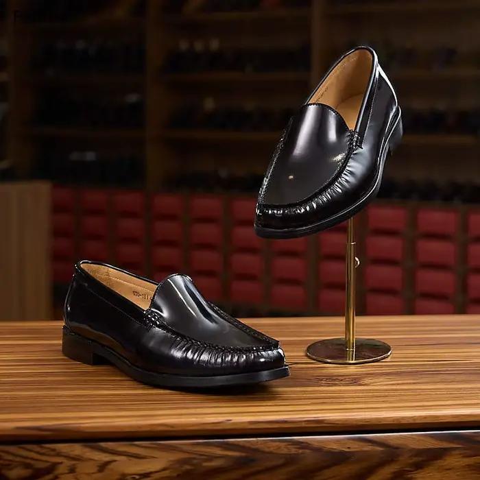 Mocassins pour Hommes 2026 en Cuir Véritable – Chaussures Décontractées à Enfiler Noires pour Conduite et Extérieur