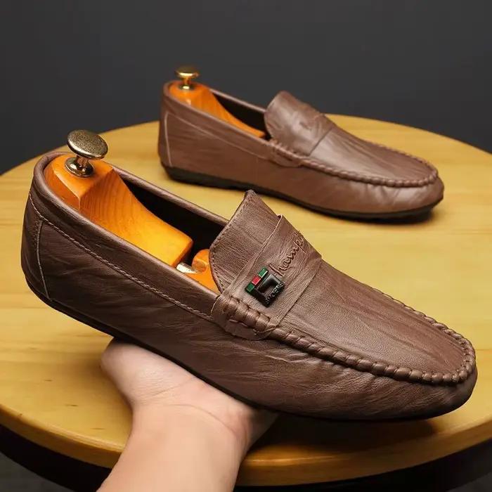 Mocassins OLOMM décontractés pour homme, style coréen, confortables, respirants, bout rond, talon plat, légers, pour printemps et automne