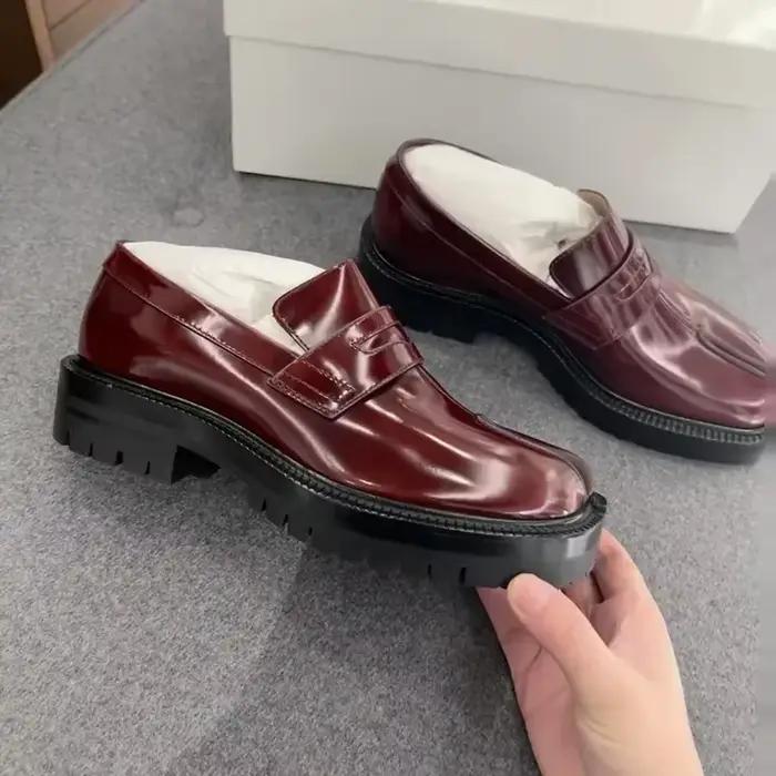 Chaussures de cheval bout rond mocassins homme printemps automne décontractées cuir verni tabi coréennes ocassions spéciales