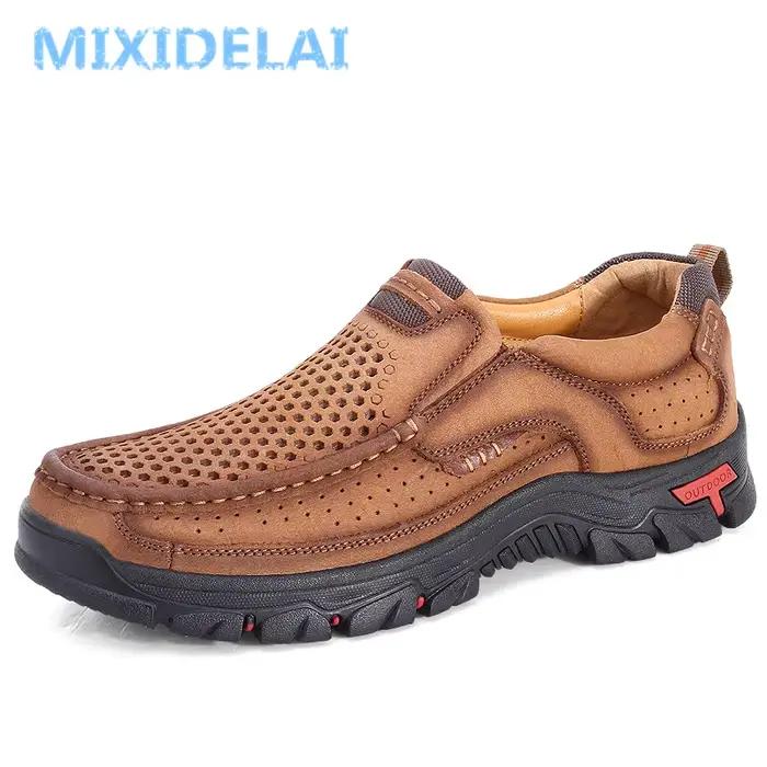 Chaussures en cuir véritable de MIXIDELAI pour homme, mocassins plates, style anglais, décontractés, extérieur, grandes tailles, occassions spéciales