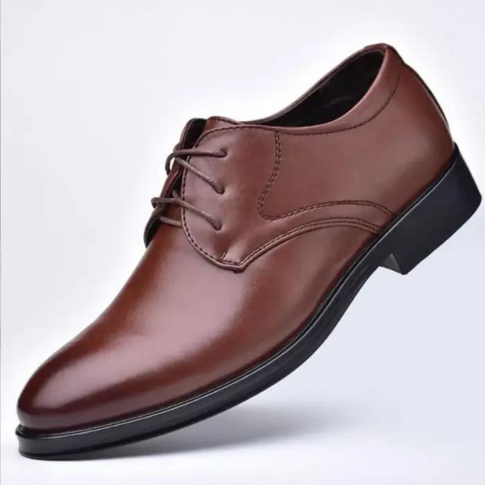 Chaussures formelles en cuir noir pour hommes occasionnels mariage fête bureau grandes tailles pointu bout à lacets