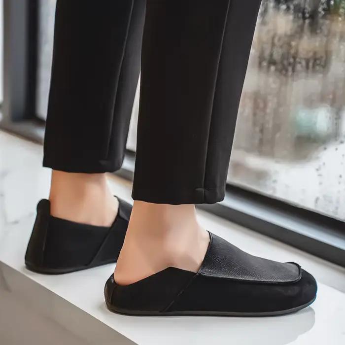 Mode hommes chaussures décontractées en cuir souple confort homme mocassins en plein air marche demi pantoufles