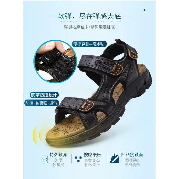Sandales de luxe en cuir véritable pour hommes