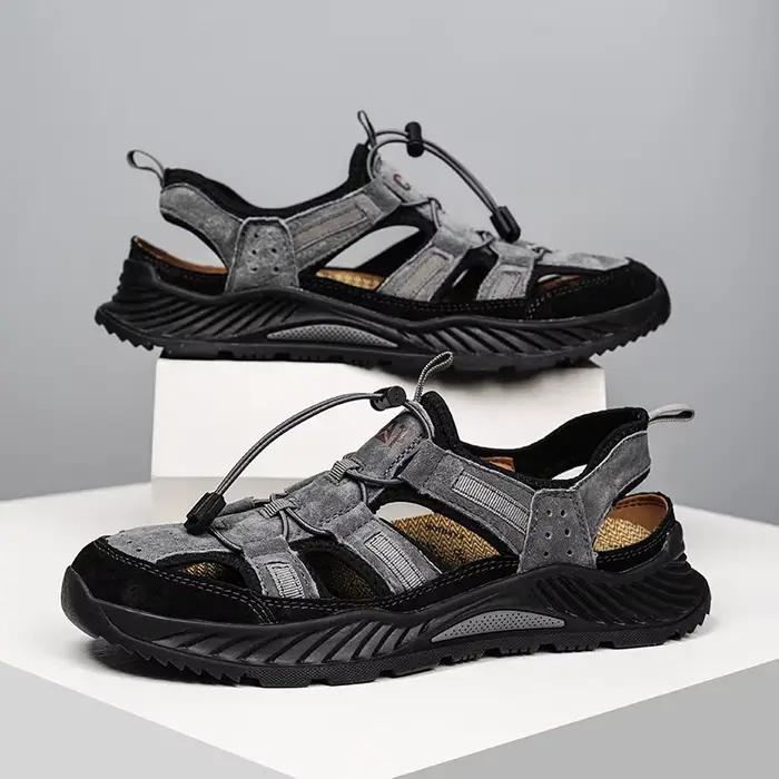 Sandales de randonnée fermées pour hommes en daim