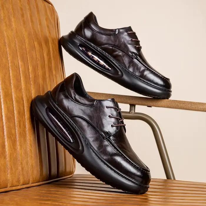 Chaussures à lacets de style britannique avec coussin d'air pour homme
