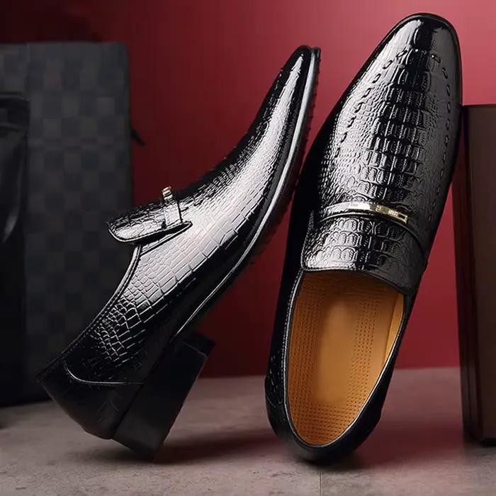 Chaussures de luxe pour hommes en cuir PU à motifs