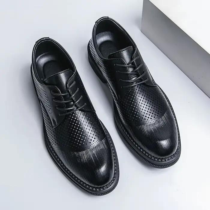 Oxford Derby Brogue en cuir véritable pour hommes