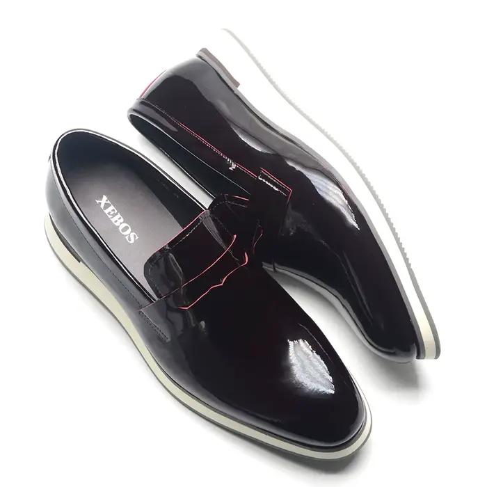 Chaussures Penny Loafer Décontractées de Luxe pour Homme, 5 Couleurs, en Cuir Verni Haut de Gamme, Mocassins Plats à Enfiler pour Affaires