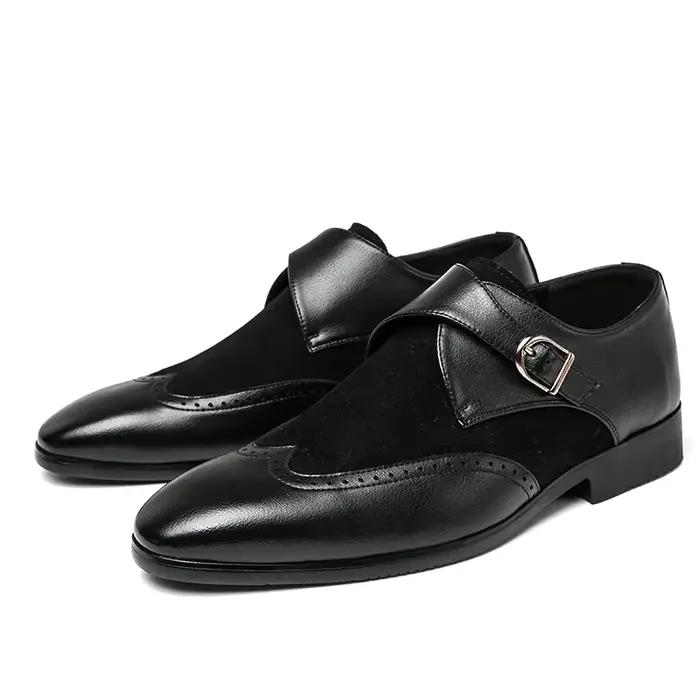 Chaussures en daim pour hommes, chaussures habillées en cuir, classiques Brogue, chaussures formelles, chaussures Bullock, grande taille 38-46