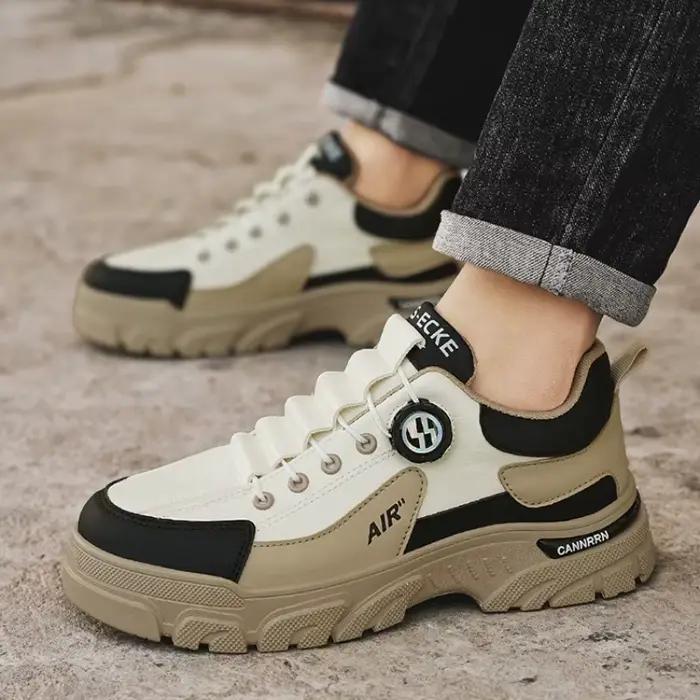 Marque hommes baskets en cuir plate-forme chaussures décontractées