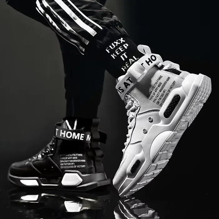 Baskets montantes en cuir pour hommes