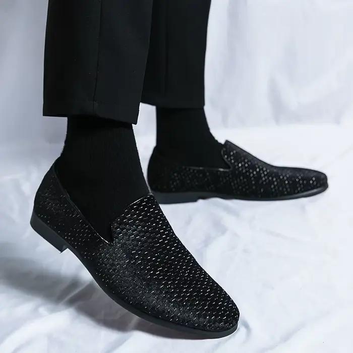 Chaussures en cuir italien sans lacet pour hommes