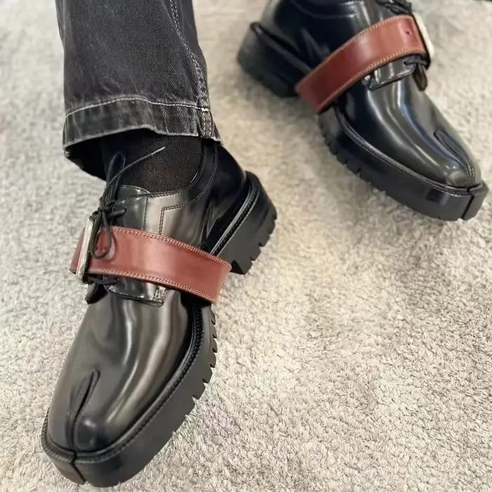 Chaussures de luxe pour femmes, derby surdimensionnée, cuir véritable, talons élevés, style mature, confortable et durable pour occasions printemps automne