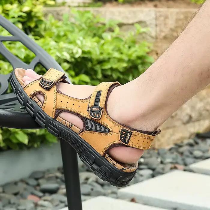 Sandales à bout ouvert à semelle épaisse pour hommes