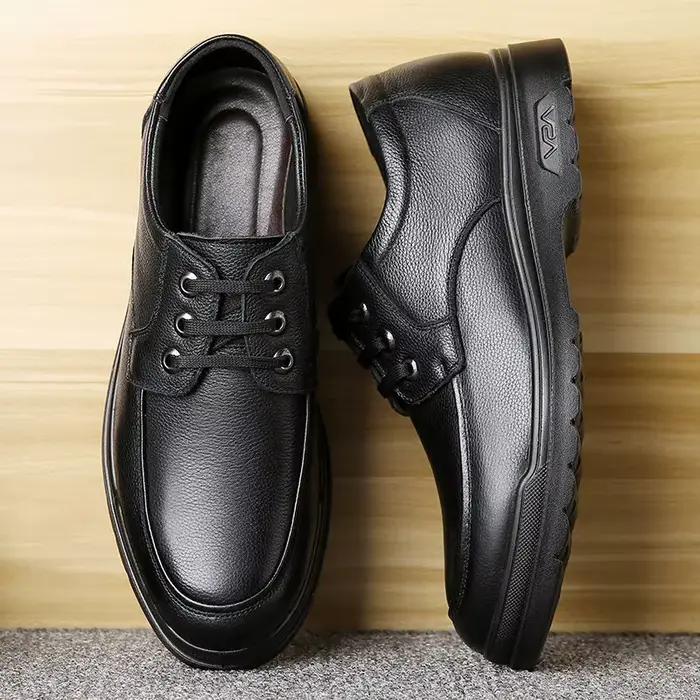 Chaussures Oxford en cuir respirantes et résistantes à l'usure pour hommes