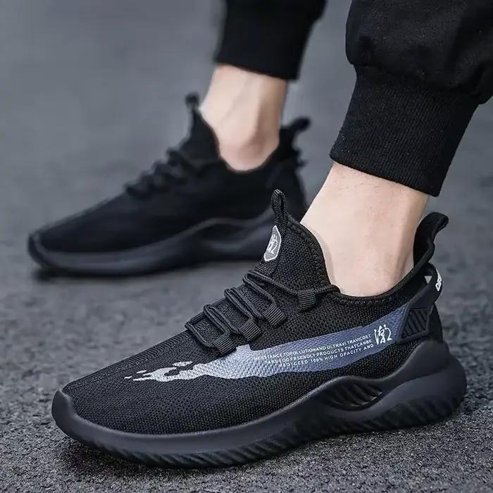 Chaussures de tennis respirantes en tissu coton pour hommes, confortables et respirantes, idéales pour la randonnée, la promenade et le tennis