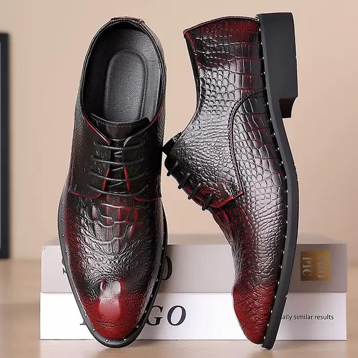 Chaussures habillées pour hommes d'affaires en cuir formel à lacets toutes saisons confortables pour mariage et affaires décontractées durables