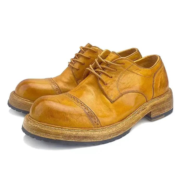 Chaussures en cuir sculptées à grosse tête pour hommes