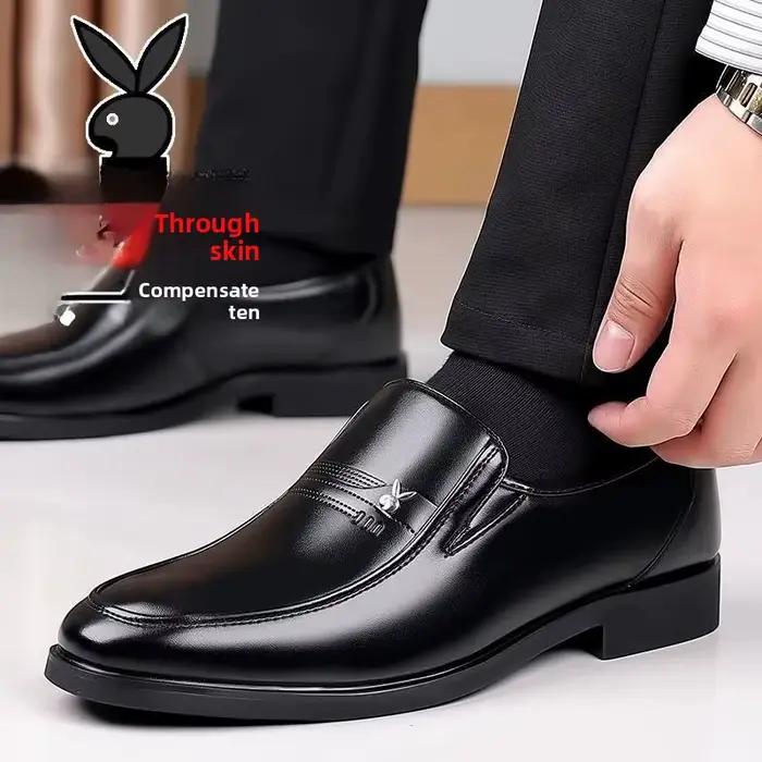 Chaussures de travail en cuir vachette souple antidérapantes pour hommes d'âge moyen confortables et respirantes occasions quotidiennes et spéciales