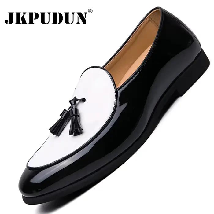 Chaussures en cuir à pampilles pour hommes, mocassins décontractés à enfiler, chaussures formelles de mariage italien, chaussures de fête respirantes