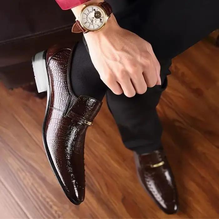Nouveaux hommes chaussures de luxe motif Crocodile